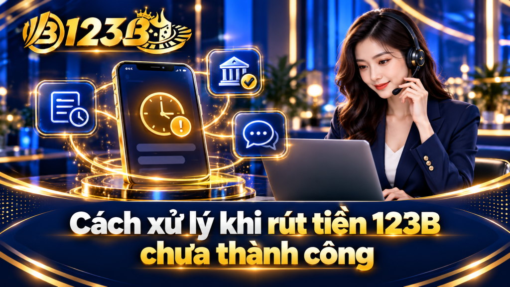 Cách xử lý khi rút tiền 123B chưa thành công